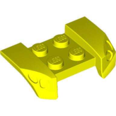 neon yellow vehicle mudguard 2 x 4 with headlights overhang