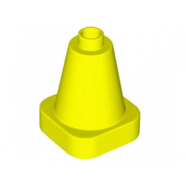 neon yellow duplo cone 2 x 2 x 2 square base