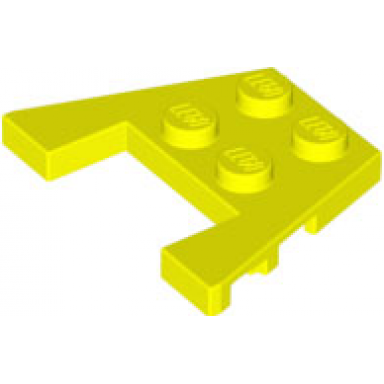 neon yellow wedge plate 3 x 4 with stud notches