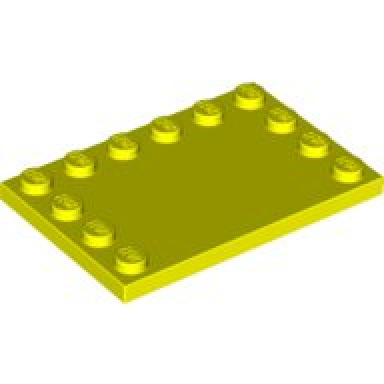neon yellow tile modified 4 x 6 with studs on edges