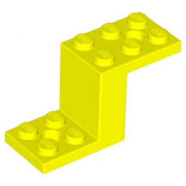 neon yellow bracket 5 x 2 x 2 1 3 with 2 holes and bottom stud holder