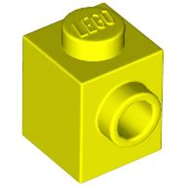 neon yellow brick modified 1 x 1 with stud on side