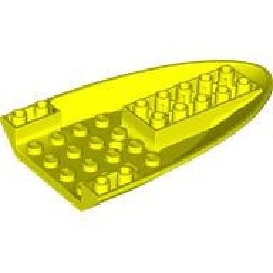 neon yellow aircraft fuselage forward bottom curved 6 x 10 with 3 holes