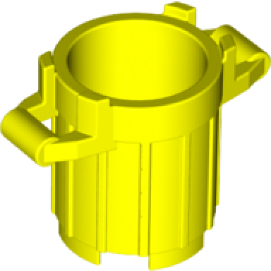 neon yellow container trash can with 4 cover holders