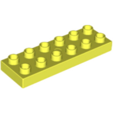 neon yellow duplo plate 2 x 6