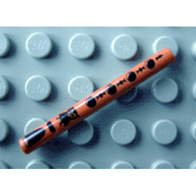 dark nougat bar 4l lightsaber blade wand with black extended half circle and dots pattern musical instrument flute