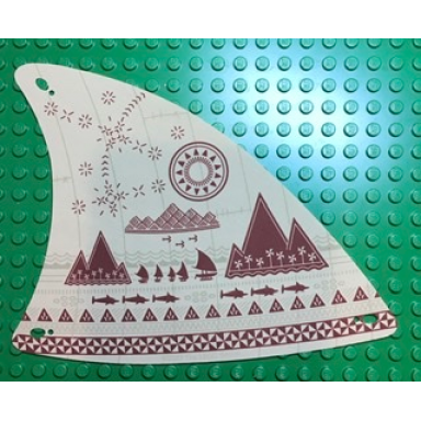 cloth sail triangular 18 x 14 with reddish brown stars sun mountains and fish pattern
