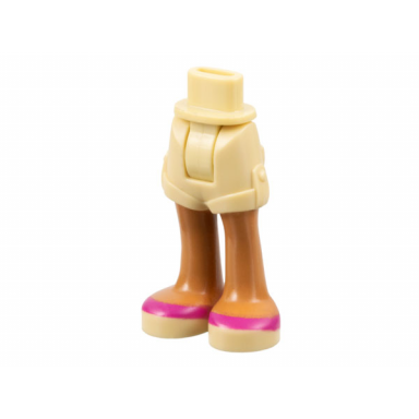 mini doll hips and shorts with medium nougat legs and tan shoes with magenta stripes pattern - thick hinge