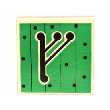 tile modified 2 x 2 inverted with gandalf g rune on green background pattern