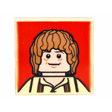 tile modified 2 x 2 inverted with bilbo baggins on red background pattern