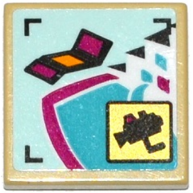 tile modified 2 x 2 inverted with surveillance camera screen lounge chair and pool pattern sticker - set 41135