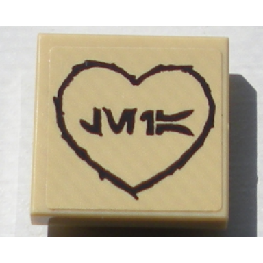 tile modified 2 x 2 inverted with aurebesh characters leia and heart pattern sticker - set 10236