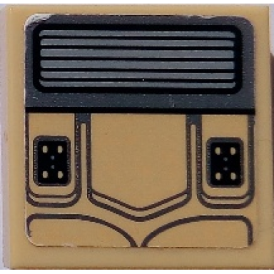 tile modified 2 x 2 inverted with sw millennium falcon seat cushion pattern sticker - set 75105