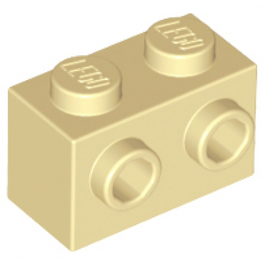 tan brick modified 1 x 2 with studs on 1 side