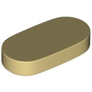 tan tile round 1 x 2 oval