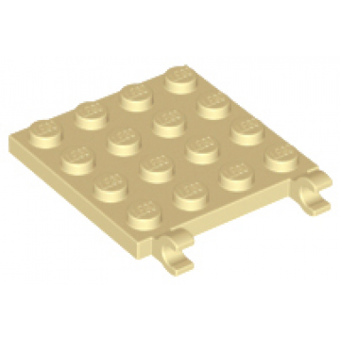 tan plate modified 4 x 4 with 2 open o clips horizontal grip