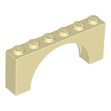 tan arch 1 x 6 x 2 - thin top without reinforced underside