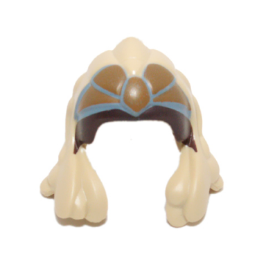 tan minifigure headgear headdress sw tholoth with dark tan blue and brown pattern