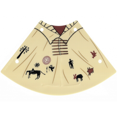tan plastic tepee cover with western indians motifs pattern