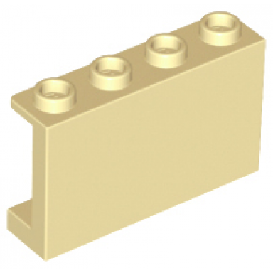 tan panel 1 x 4 x 2 with side supports - hollow studs