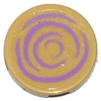 tile round 2 x 2 with bottom stud holder with medium lavender lumber slice pattern sticker - set 41051