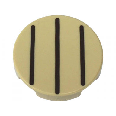 tan tile round 2 x 2 with bottom stud holder with 3 dark brown lines pattern super mario dry bones stomach