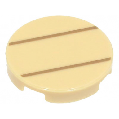 tan tile round 2 x 2 with bottom stud holder with 2 dark tan lines pattern super mario lemmy stomach