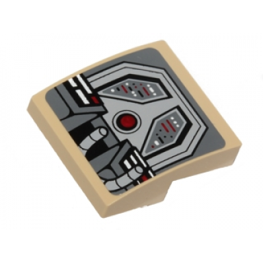 tan slope curved 2 x 2 x 2 3 with sw spaceship control panel and steering pattern sticker - set 75048