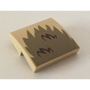 tan slope curved 2 x 2 x 2 3 with dark tan fur pattern