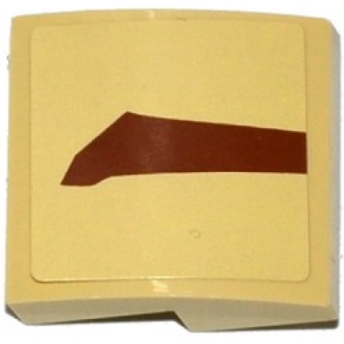 tan slope curved 2 x 2 x 2 3 with sw wookiee gunship pattern 1 model left side sticker - set 75084
