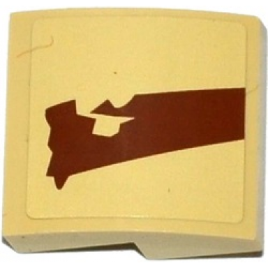 tan slope curved 2 x 2 x 2 3 with sw wookiee gunship pattern 2 model left side sticker - set 75084