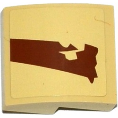 tan slope curved 2 x 2 x 2 3 with sw wookiee gunship pattern 2 model right side sticker - set 75084