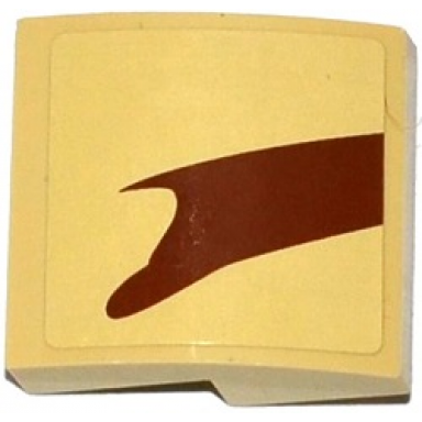 tan slope curved 2 x 2 x 2 3 with sw wookiee gunship pattern 3 model left side sticker - set 75084