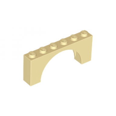tan arch 1 x 6 x 2 - medium thick top without reinforced underside
