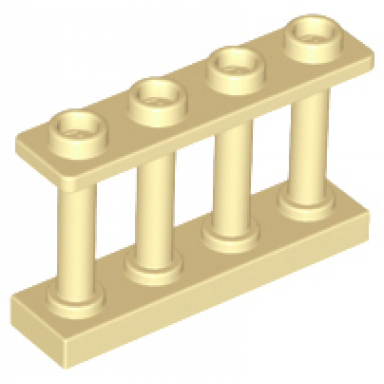 tan fence 1 x 4 x 2 spindled with 4 studs