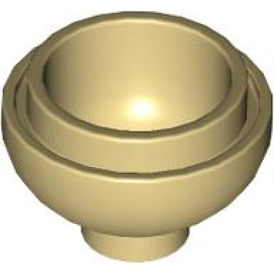 tan brick round 2 x 2 dome bottom