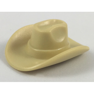 tan minifigure headgear hat cowboy large brim