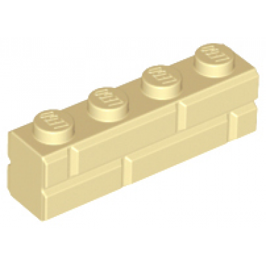 tan brick modified 1 x 4 with masonry profile