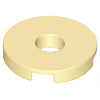 tan tile round 2 x 2 with hole