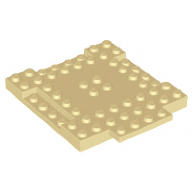 tan brick modified 8 x 8 x 2 3 with 1 x 4 indentations and 1 x 4 plate