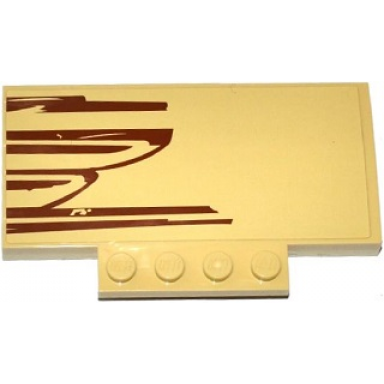 tan slope curved 5 x 8 x 2 3 with 4 studs with sw wookiee gunship rear pattern model left side sticker - set 75084