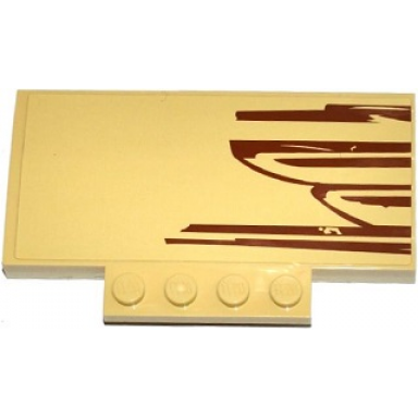 tan slope curved 5 x 8 x 2 3 with 4 studs with sw wookiee gunship rear pattern model right side sticker - set 75084