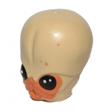 tan minifigure head modified sw bith with black eyes and nougat mouth pattern