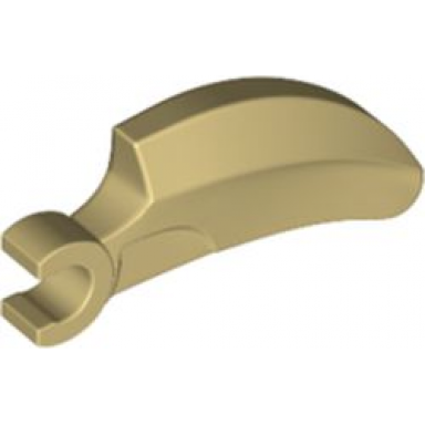 tan barb claw horn tooth with clip curved