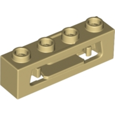 tan projectile launcher 1 x 4 with inside clips disk shooter