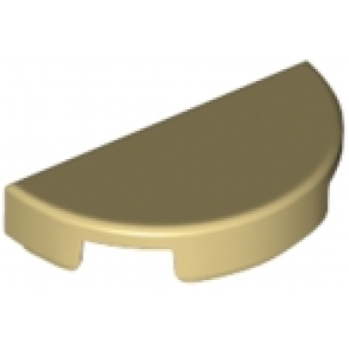 tan tile round 1 x 2 half