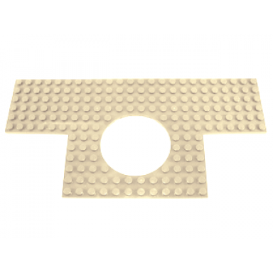 tan plate modified 12 x 24 with 6 x 6 square cutouts at 2 corners and 6 x 6 round cutout