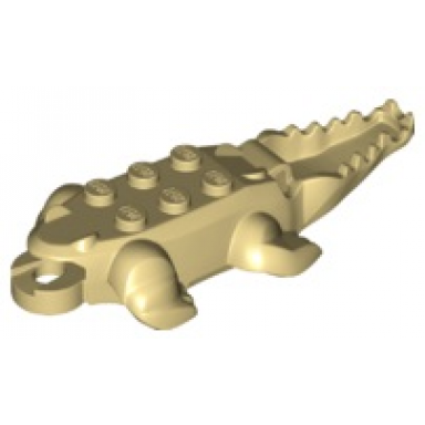 tan alligator crocodile body with 10 bottom teeth