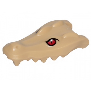alligator crocodile head jaw upper with red eyes pattern