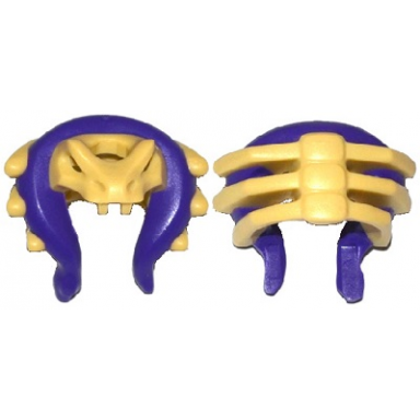tan minifigure headgear helmet ninjago snake skull and spine with dark purple snake pattern
